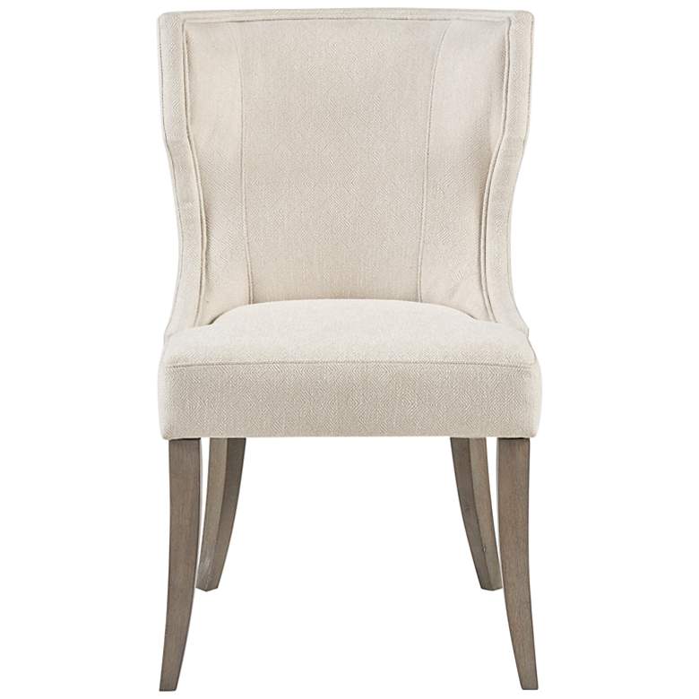Image 2 Madison Park Fillmore 23 1/4" Wide Cream Fabric Wingback Dining Chair