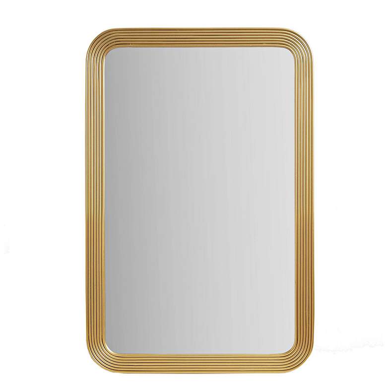 Image 2 Madison Park Gold Aurelia Rounded Rectangle Fluted Wall Mirror