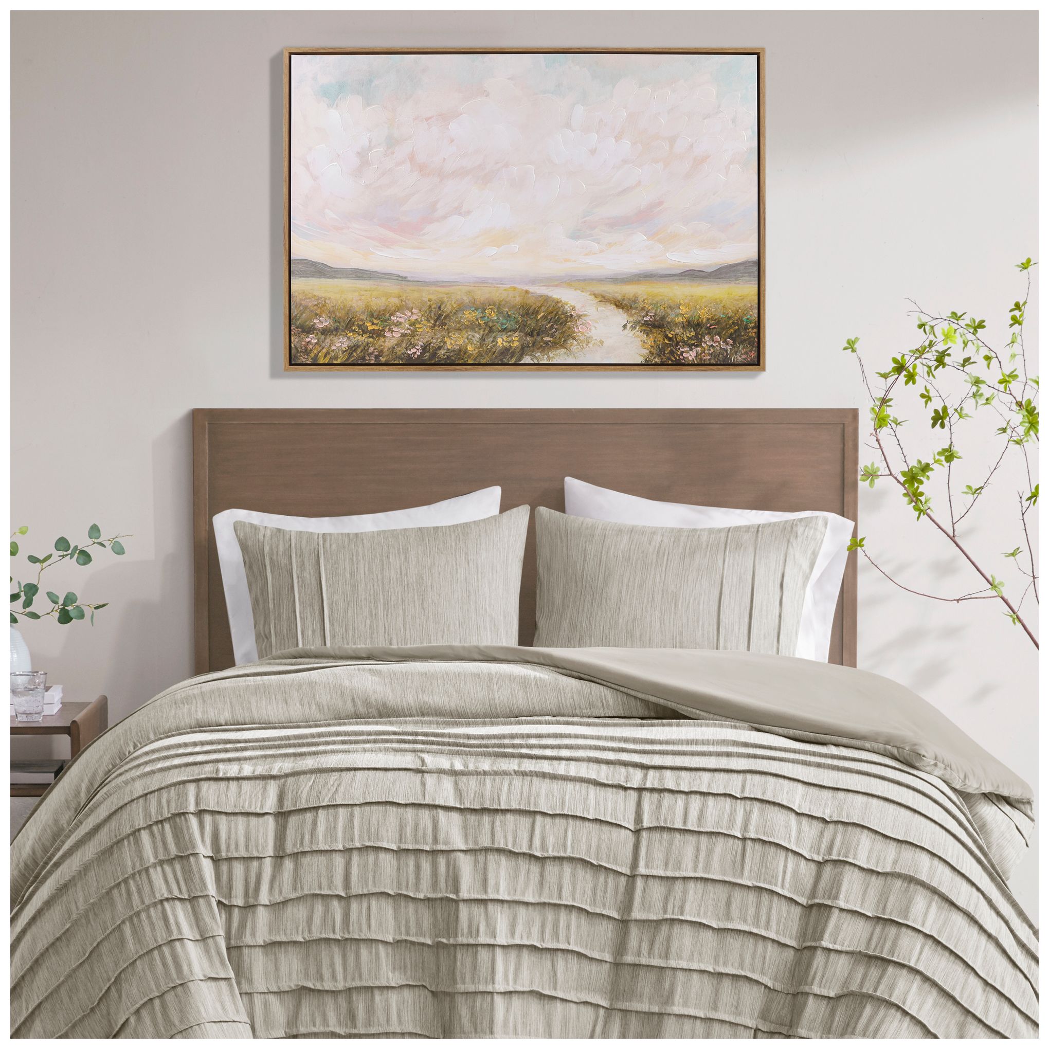 Image 3 Madison Park Green Multi Peaceful River Framed Canvas Landscape Wall Art more views