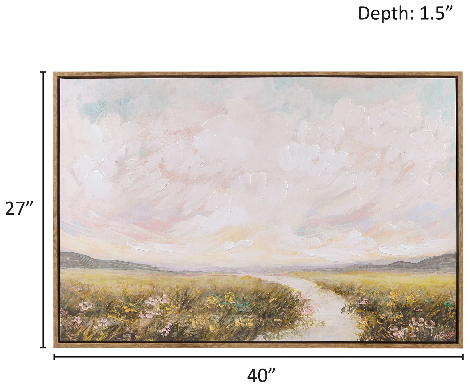 Madison Park Green Multi Peaceful River Framed Canvas Landscape Wall Art