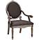 Madison Park Hand-Carved Birch and Brentwood Gray Traditional Armchair