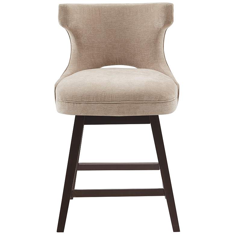 Image 6 Madison Park Janet 25 3/4" High Beige Fabric Swivel Counter Stool more views