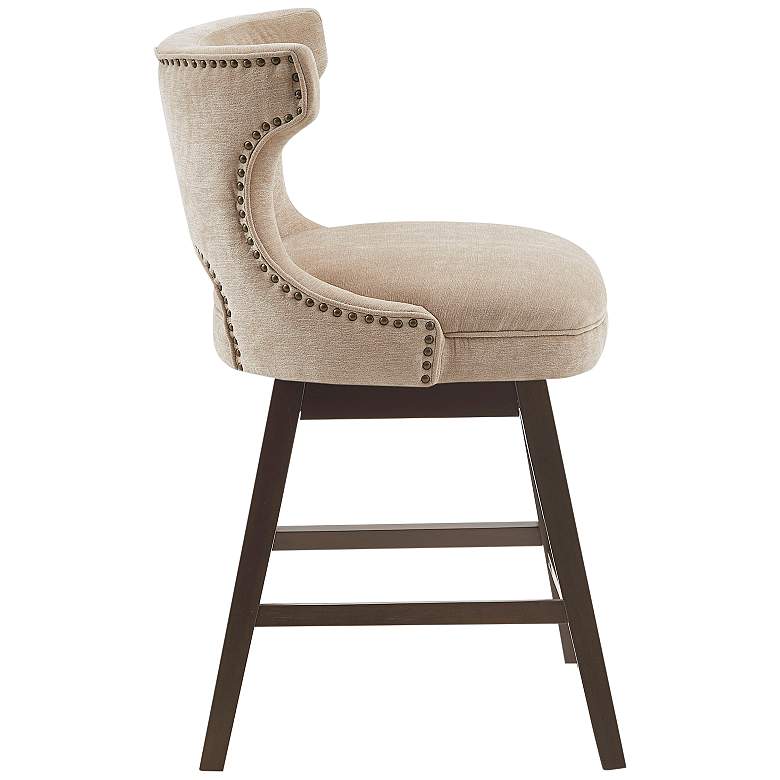 Image 7 Madison Park Janet 25 3/4" High Beige Fabric Swivel Counter Stool more views