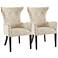 Madison Park Jenn 25" Wide Modern Tan Fabric Dining Chairs Set of 2