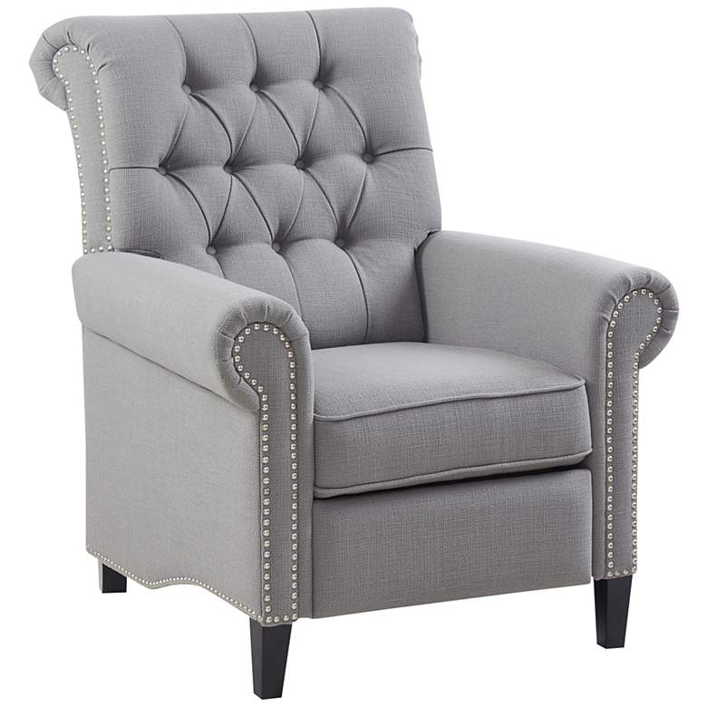 Image 2 Madison Park Jetta 32 1/4" Wide Gray Fabric Tufted Push Back Recliner