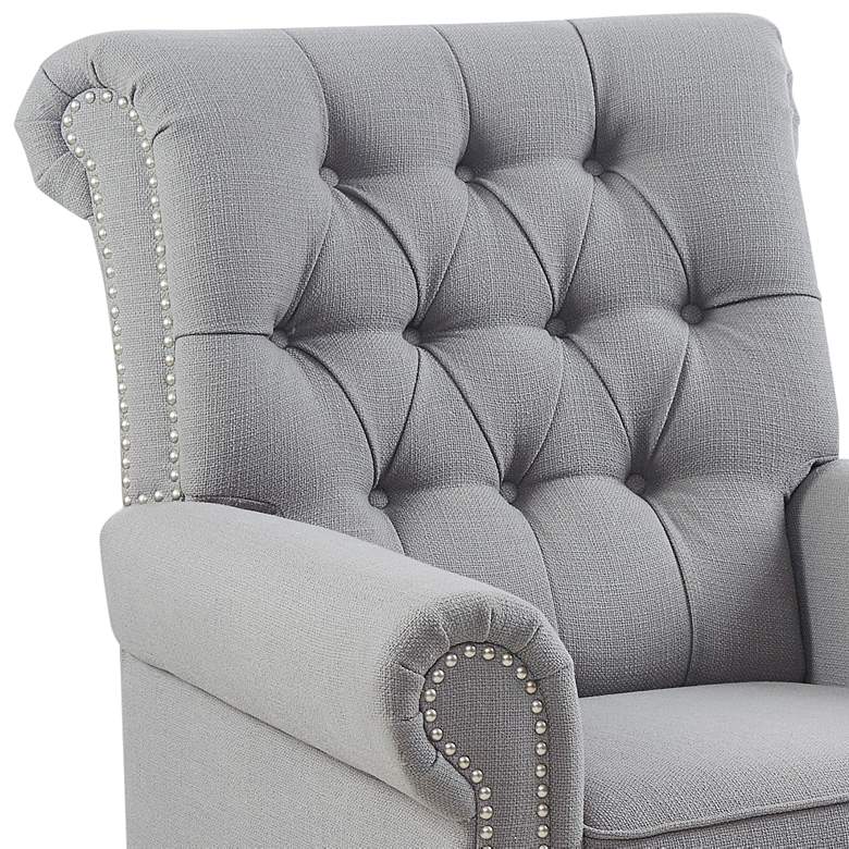 Image 3 Madison Park Jetta 32 1/4" Wide Gray Fabric Tufted Push Back Recliner more views
