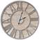 Madison Park Mason 23 1/2" Round Natural Wood Wall Clock