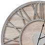 3_Madison Park Mason 23 1/2" Round Natural Wood Wall Clock more views