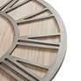 7_Madison Park Mason 23 1/2" Round Natural Wood Wall Clock more views