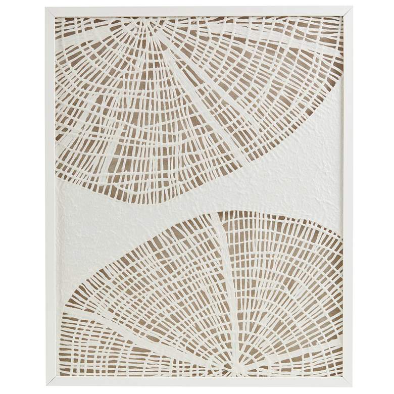 Image 1 Madison Park Off-White Framed Abstract Coastal Rice Shadowbox Wall Decor
