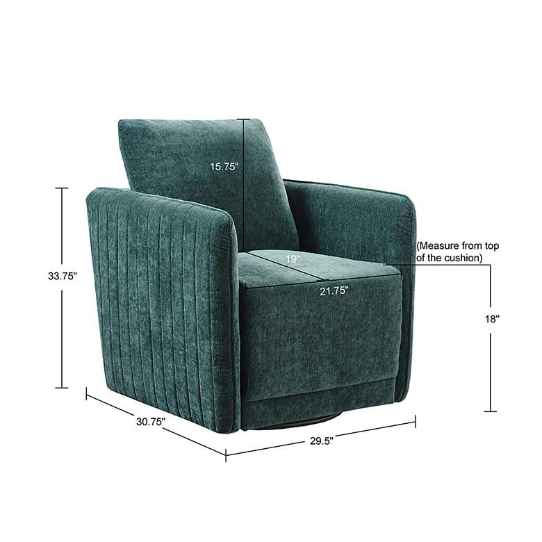 Image 7 Madison Park Paloma 29 1/2" Green Fabric Modern Swivel Accent Chair more views