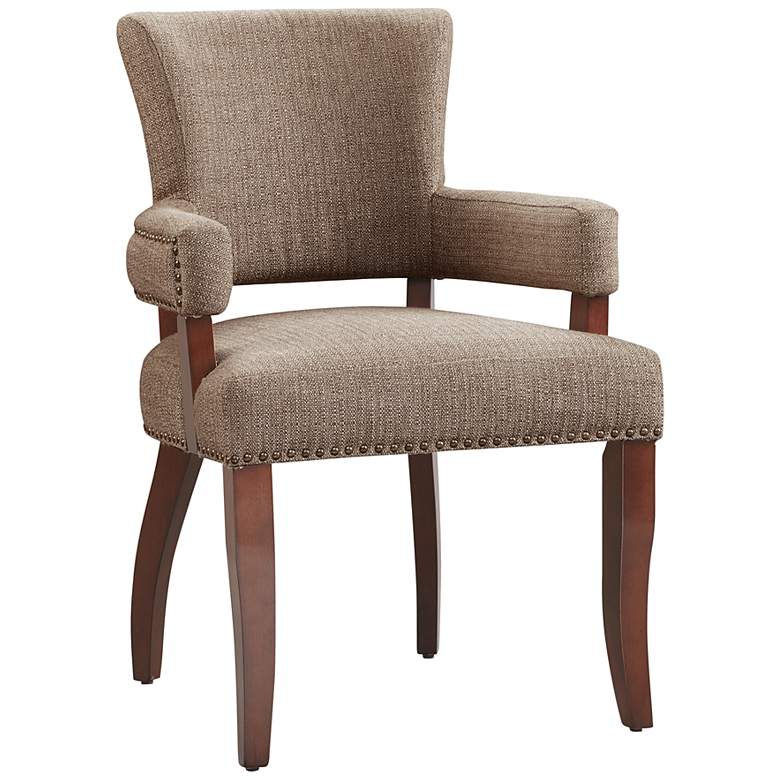 Image 2 Madison Park Parler Collection Brown Fabric Dining Armchair