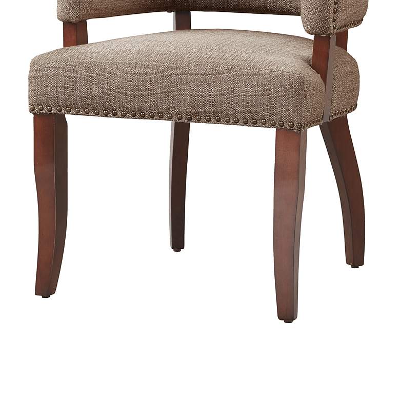 Image 4 Madison Park Parler Collection Brown Fabric Dining Armchair more views