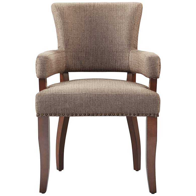 Image 5 Madison Park Parler Collection Brown Fabric Dining Armchair more views
