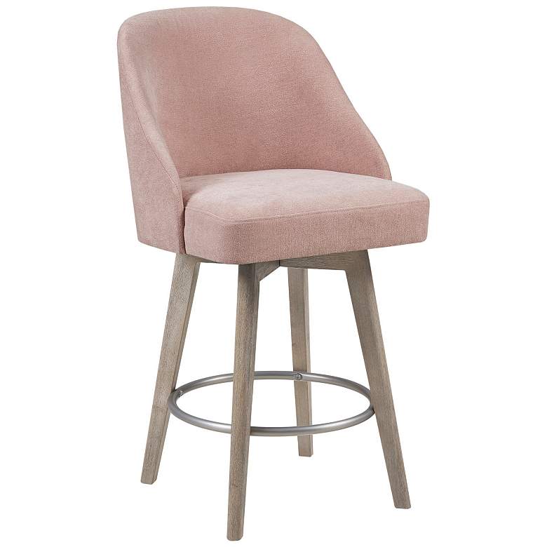 Image 1 Madison Park Pink Walsh Counter Stool with Swivel Seat