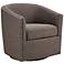Madison Park Tyler 28" Wide Chocolate Woven Fabric Swivel Barrel Chair