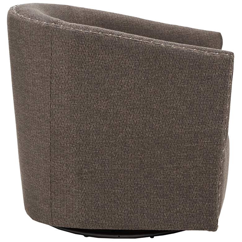 Image 5 Madison Park Tyler 28" Wide Chocolate Woven Fabric Swivel Barrel Chair more views