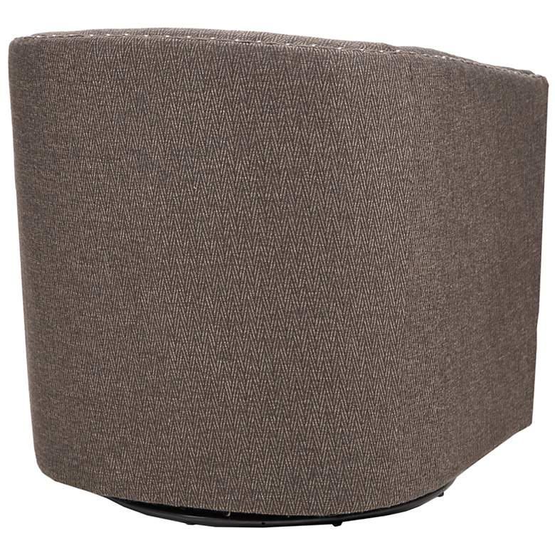 Image 6 Madison Park Tyler 28" Wide Chocolate Woven Fabric Swivel Barrel Chair more views