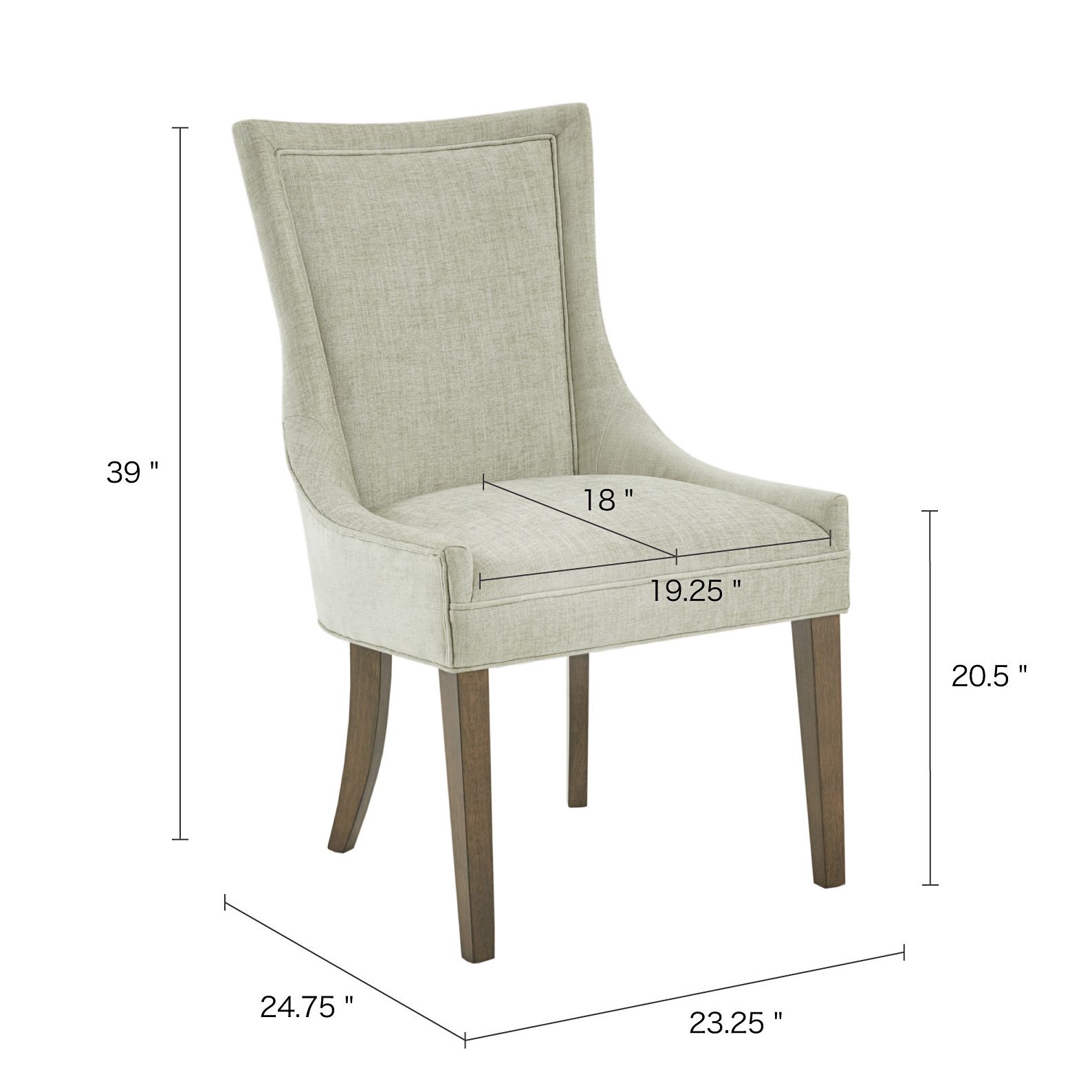 Madison Park Ultra Light Gray Dining Chairs Set of 2 in scene