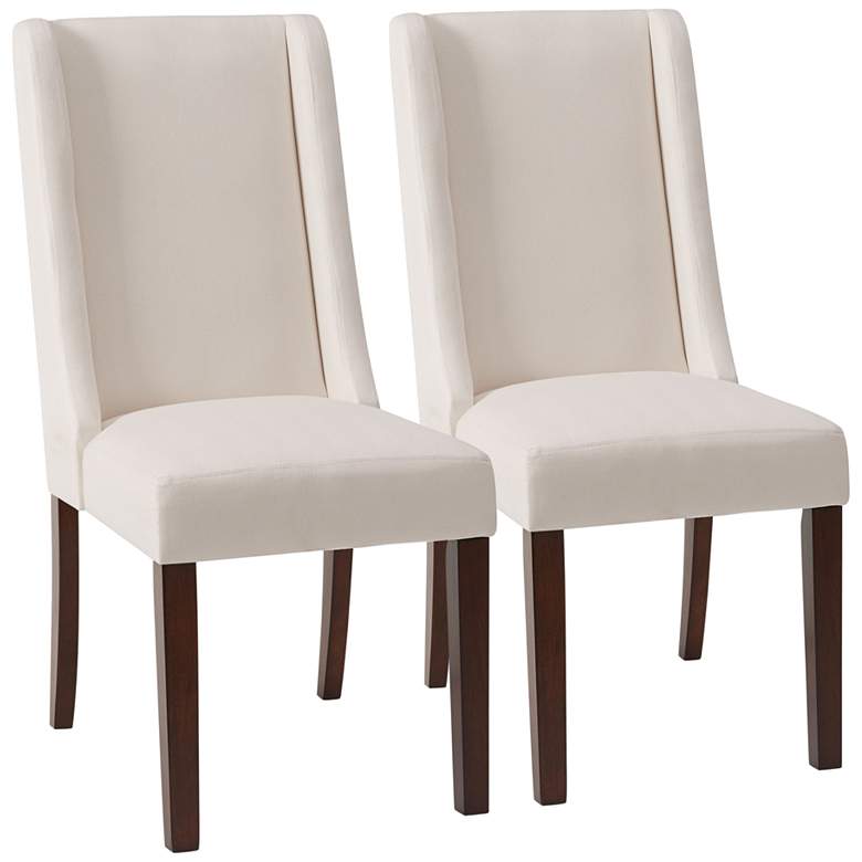 Image 2 Madison Park Victor 27" Wide Cream Wingback Dining Chairs Set of 2