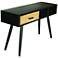 Madison Raw Black 1-Drawer Natural Wood Console Table