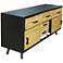 Madison Raw Black 5-Drawer Natural Wood Buffet Cabinet