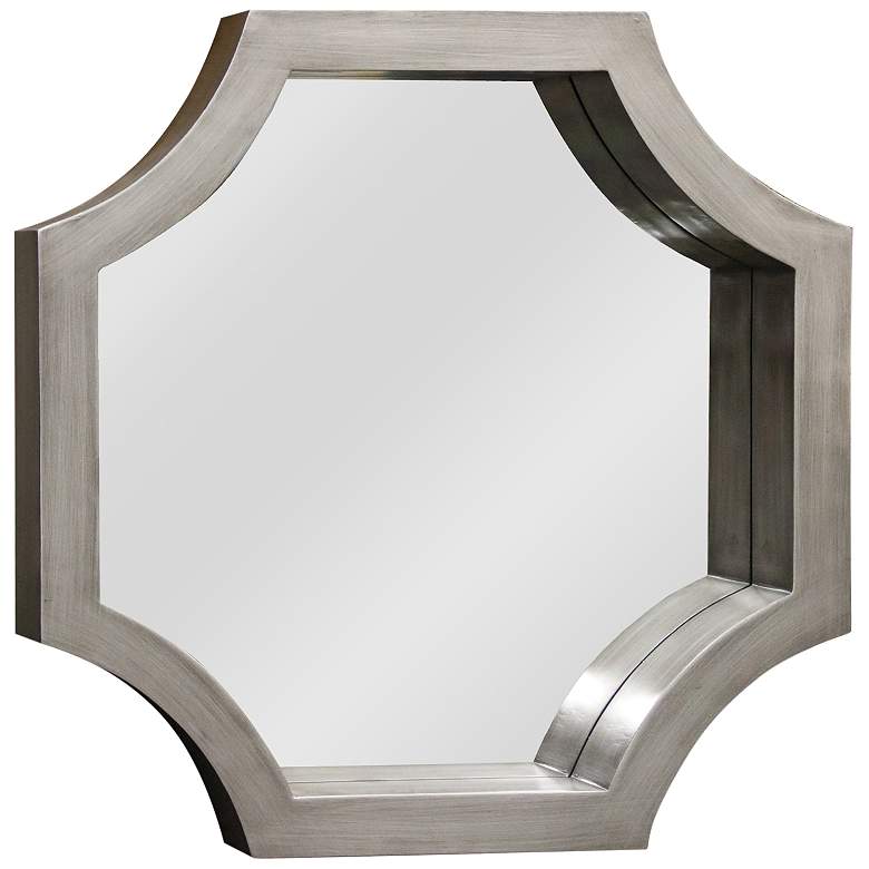 Image 1 Madison Silver Wood 23 inch x 23 inch Octagonal Wall Mirror