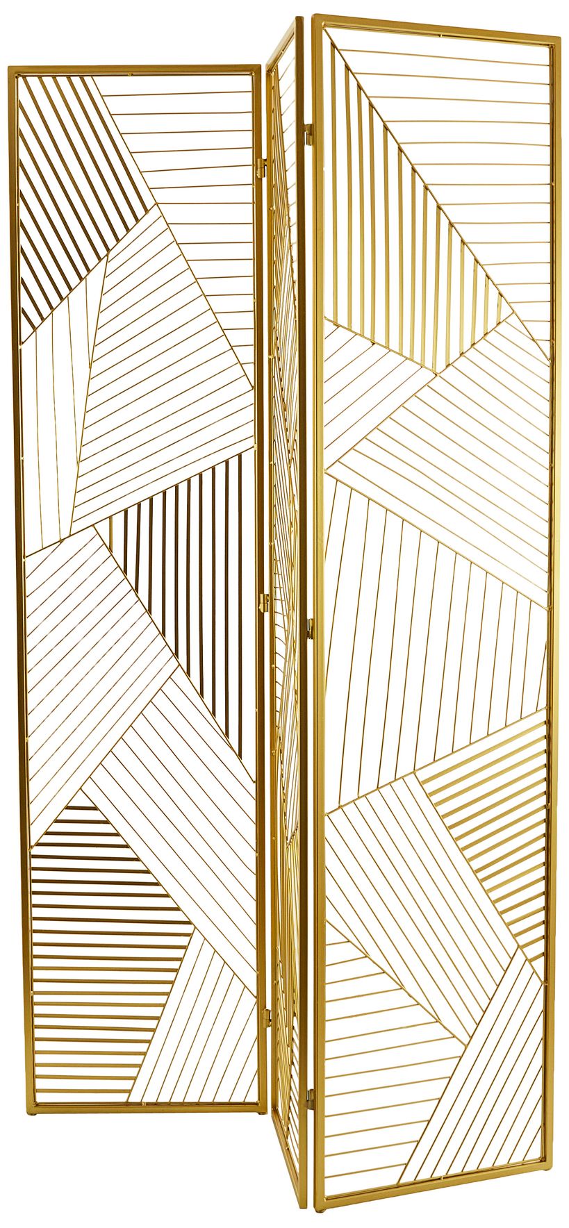 Image 4 Madison Smooth Gold 67 1/4" High 3-Panel Room Divider Screen more views