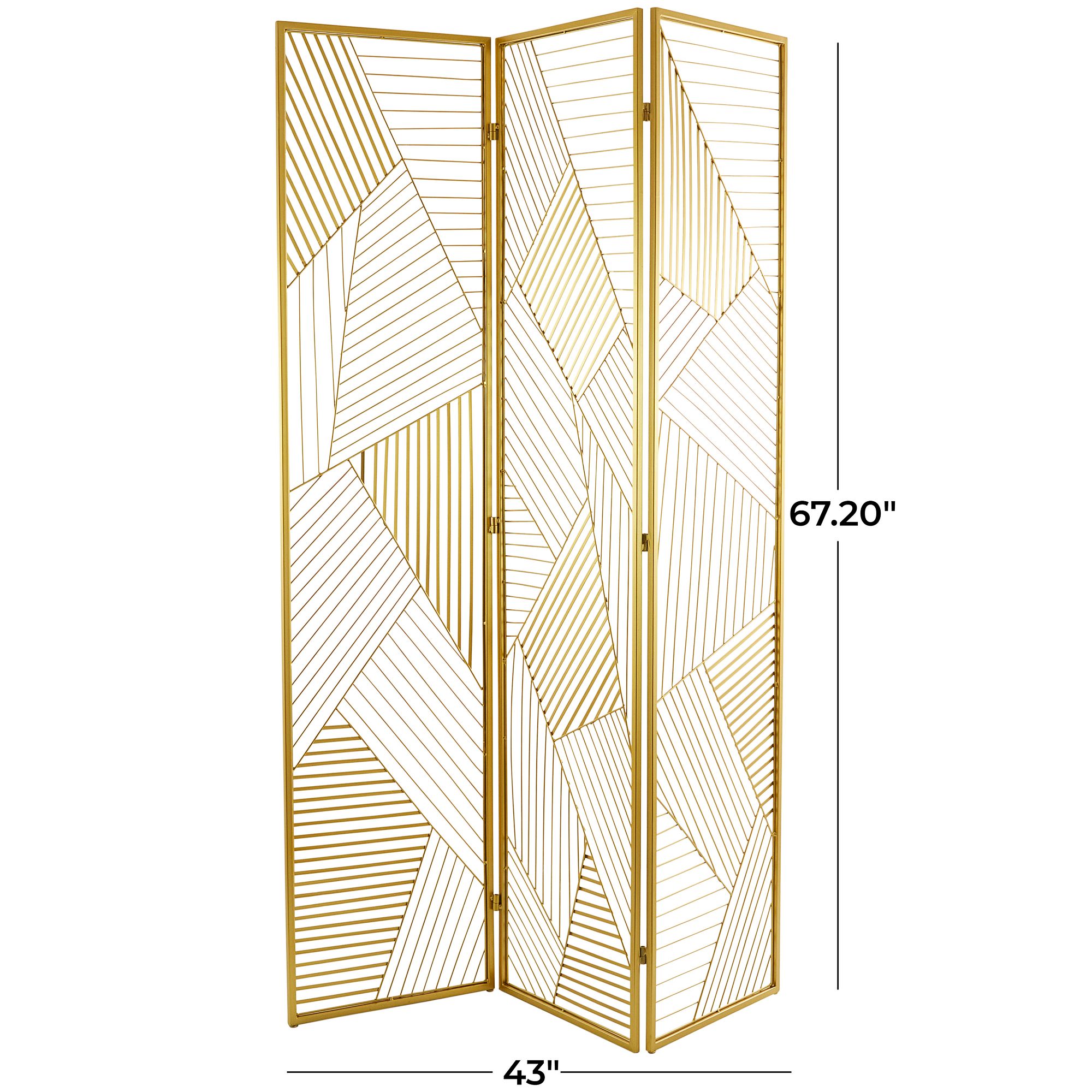 Image 5 Madison Smooth Gold 67 1/4" High 3-Panel Room Divider Screen more views