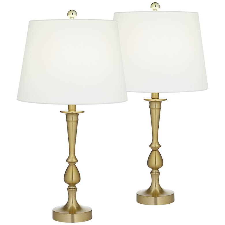 Image 1 Madison Traditional Brass Table Lamps Set of 2