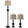 Madison Traditional Bronze 3-Piece Floor and Table Lamp Set