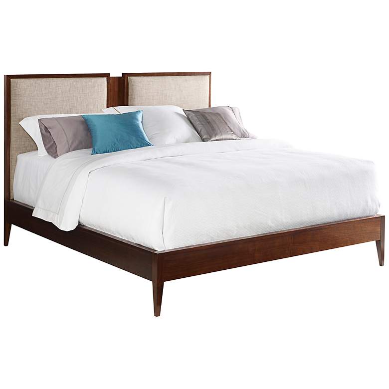 Image 1 Madison Upholstered Walnut Queen Bed