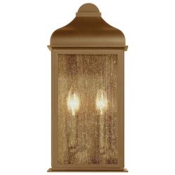 Madrid 16" High Weathered Brass 2-Light Outdoor Wall Light