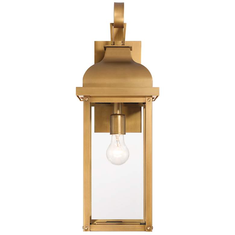 Image 2 Madrid 17.5" High Weathered Brass Outdoor Wall Sconce w/ Clear Shade more views
