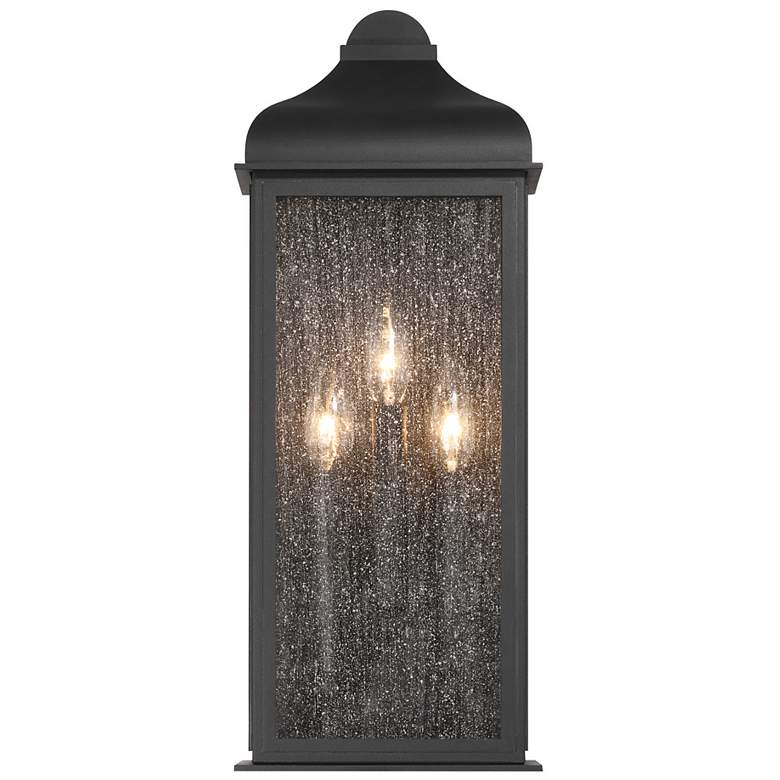 Image 2 Madrid 19" High 3-Light Black Outdoor Wall Sconce w/ Clear Shade more views