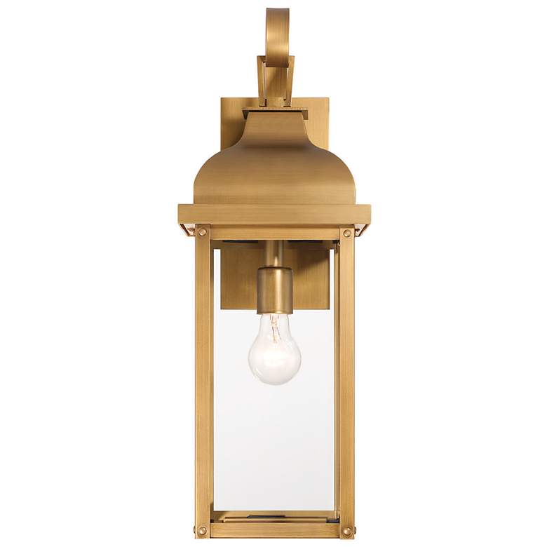 Image 2 Madrid 23.38"H Weathered Brass Outdoor Wall Sconce w/ Clear Shade more views
