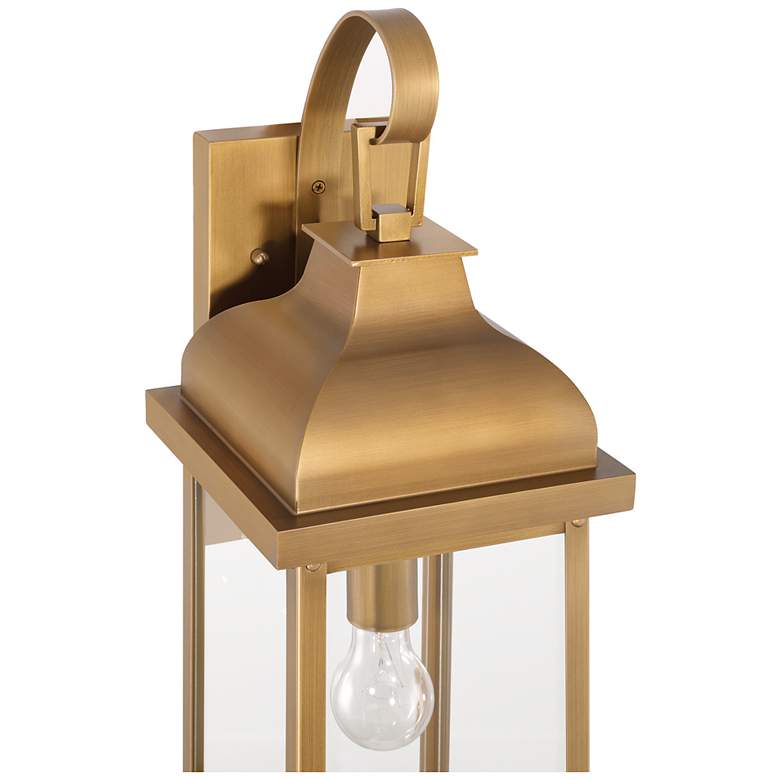 Image 3 Madrid 23.38"H Weathered Brass Outdoor Wall Sconce w/ Clear Shade more views