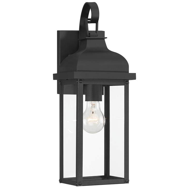 Image 1 Madrid 23.38" High Black Outdoor Wall Sconce w/ Clear Shade