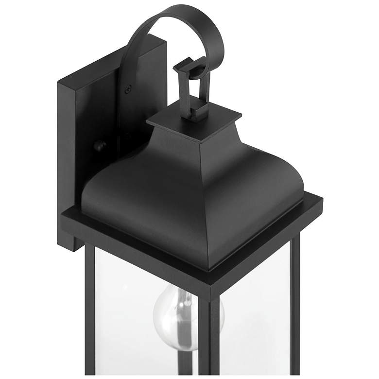 Image 3 Madrid 23.38" High Black Outdoor Wall Sconce w/ Clear Shade more views