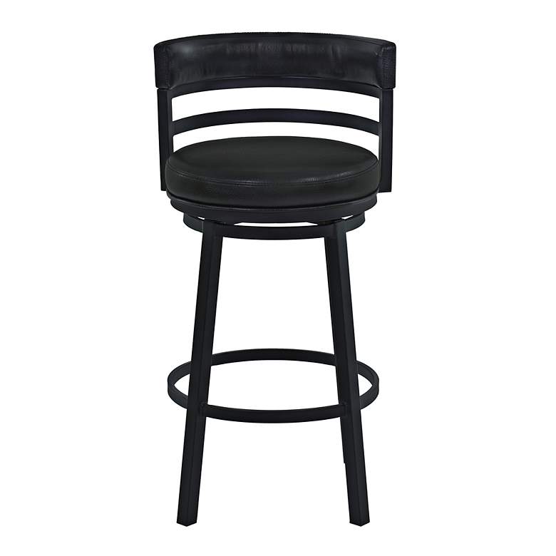 Image 4 Madrid 26 1/2" Black Faux Leather Swivel Counter Stools Set of 2 more views