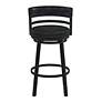 4_Madrid 26 1/2" Black Faux Leather Swivel Counter Stools Set of 2 more views
