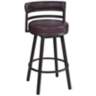 Madrid 26 1/2" Ford Brown Faux Leather Swivel Counter Stool