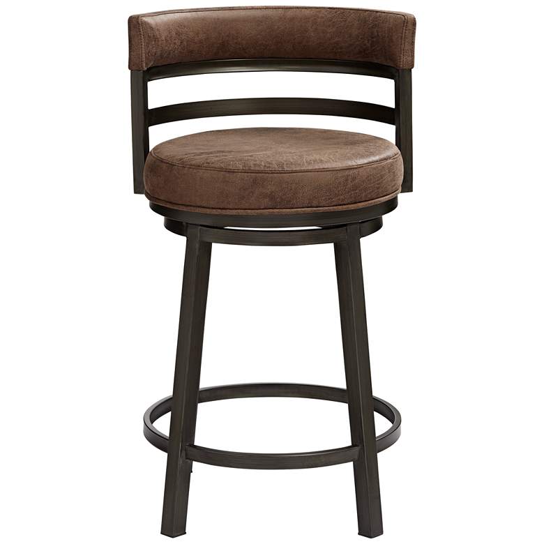 Image 7 Madrid 26 1/2 inch Bandero Tobacco Fabric Swivel Counter Stool more views