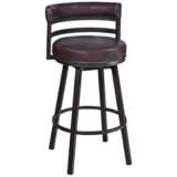 Madrid 26 1/2&quot; Ford Brown Faux Leather Swivel Counter Stool