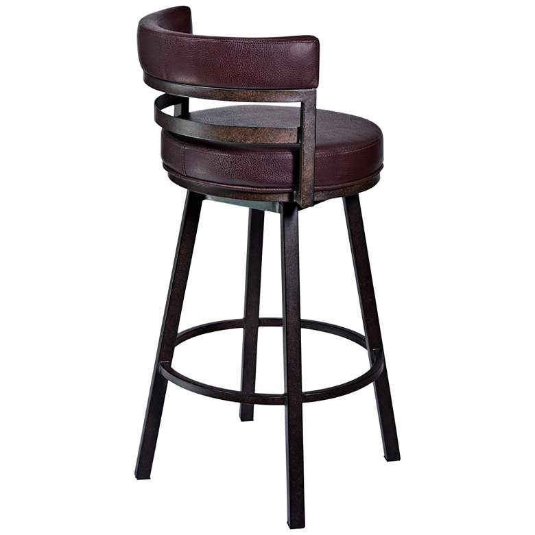 Image 4 Madrid 26 1/2 inch Ford Brown Faux Leather Swivel Counter Stool more views