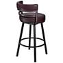 Madrid 26 1/2" Ford Brown Faux Leather Swivel Counter Stool in scene