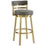 1_Madrid 26 in. Swivel Bar Stool in Steel, and Vintage Gray Faux Leather