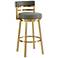 Madrid 26 in. Swivel Bar Stool in Steel, and Vintage Gray Faux Leather