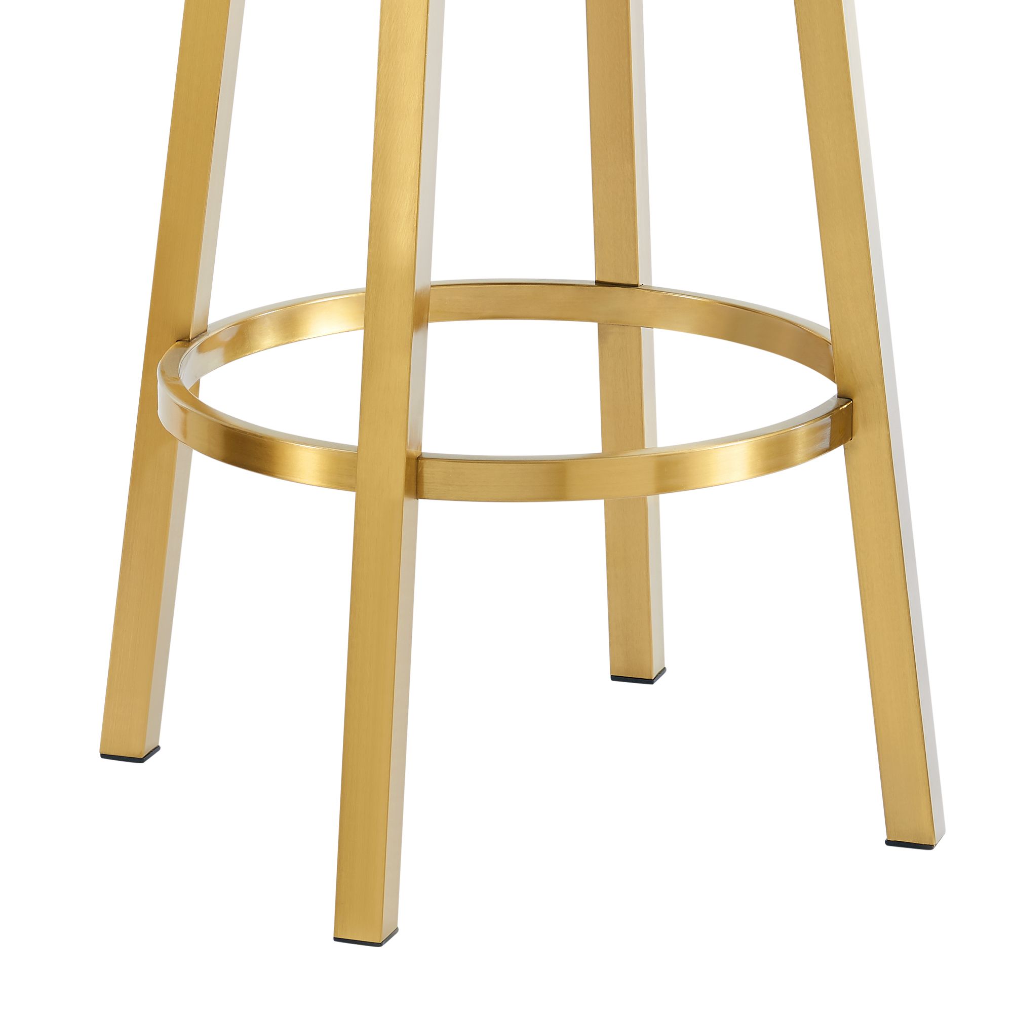Madrid 26 in. Swivel Bar Stool in Steel, Vintage Coffee Faux Leather