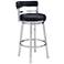 Madrid 26" Black Faux Leather Swivel Counter Stool